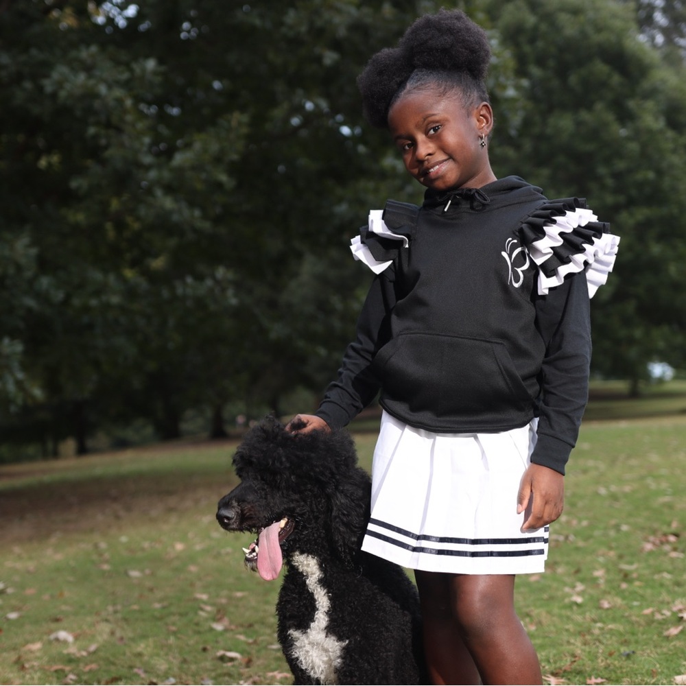 Short Sleeve Ruffled Hoodie